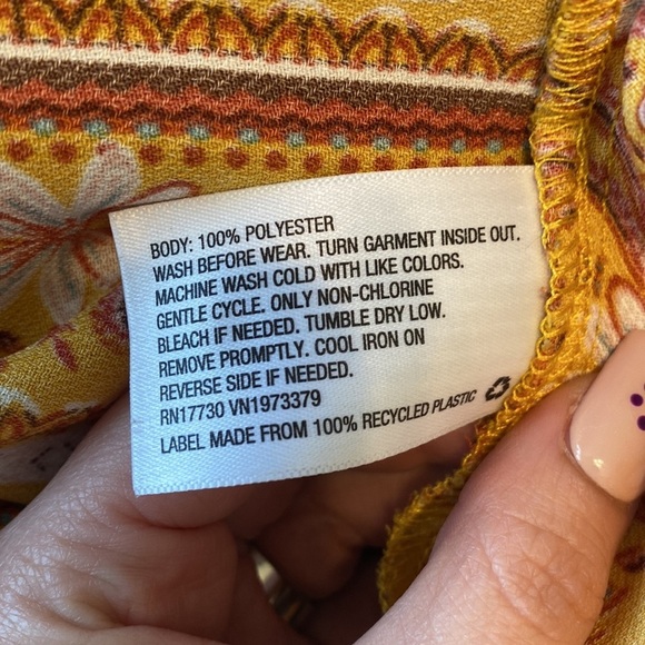 Art Class Girls Floral Mustard Yellow Bow Short Sleeve Jumpsuit XL 14/16 - Picture 8 of 8